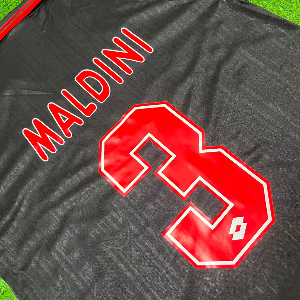 1997/98 Paolo Maldini AC Milan Retro Football Jersey – Detailed View