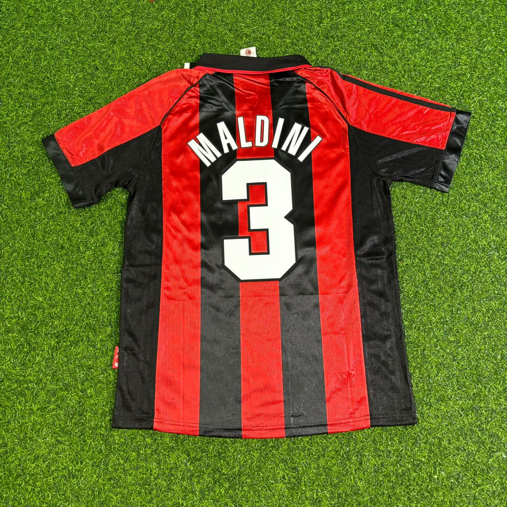 AC Milan 1999 Retro Football Jersey – Paolo Maldini 3- – Detailed View