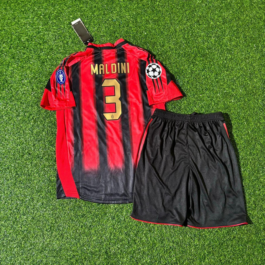 AC Milan 2004/2005 Kids Home Retro Football Jersey – Paolo Maldini – Back View