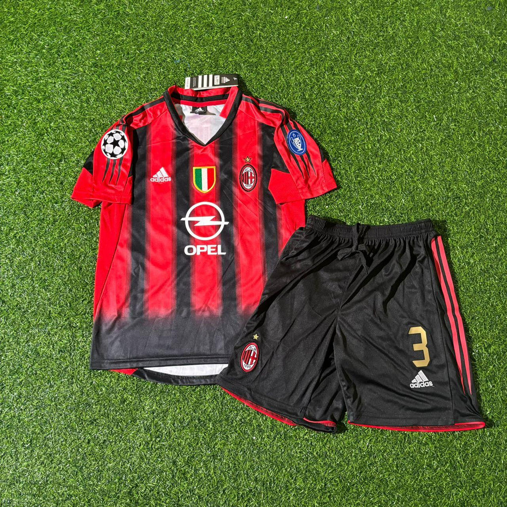 AC Milan 2004/2005 Kids Home Retro Football Jersey – Paolo Maldini – Front View