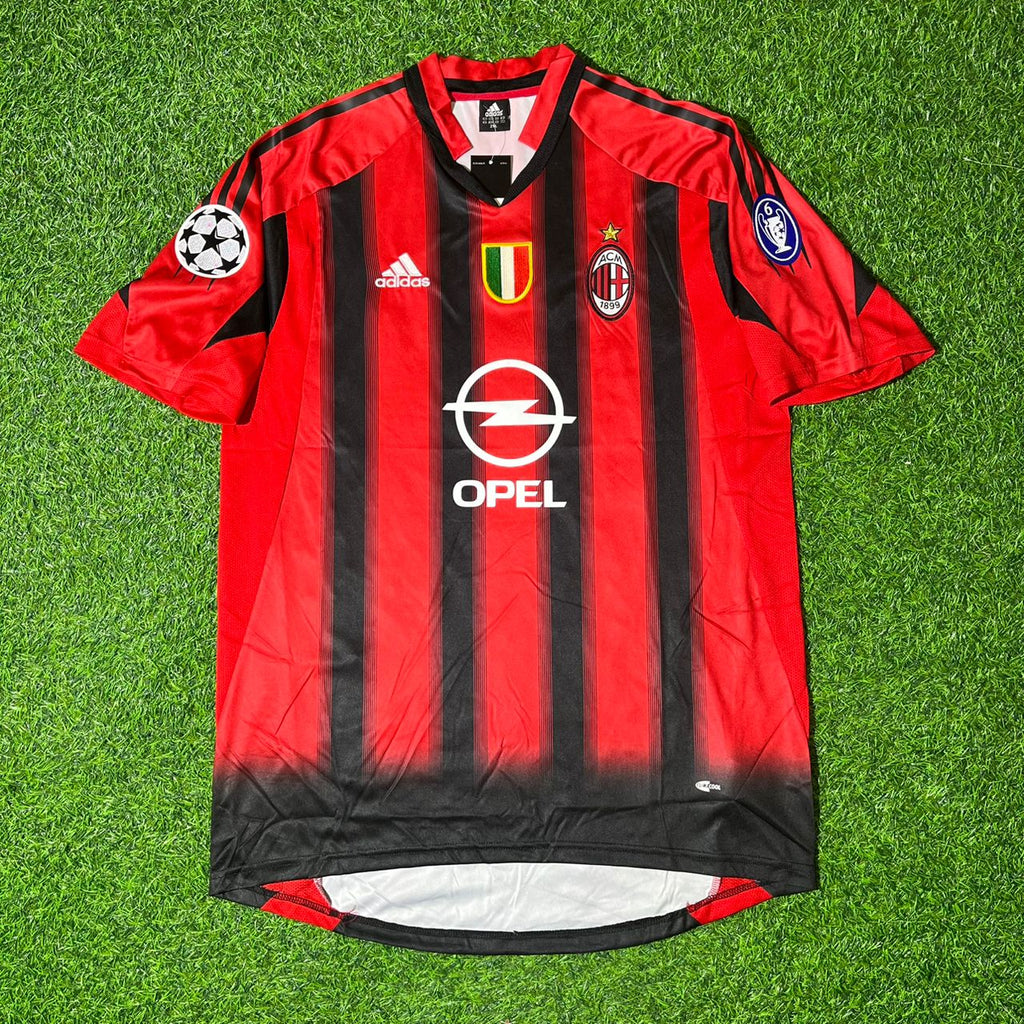 2004/05 Paolo Maldini AC Milan Red & Black Home Retro Football Jersey Collection – Front View