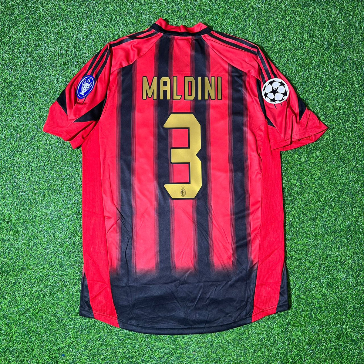2004/05 Paolo Maldini AC Milan Red & Black Home Retro Football Jersey Collection – Back View