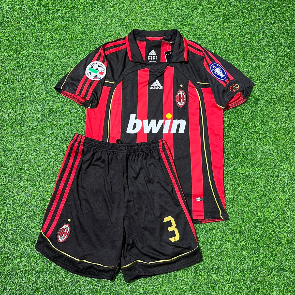 Paolo Maldini AC Milan 2006 2007 Retro Kids Soccer Jersey Kinder – Front View