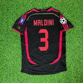 2006 Paolo Maldini 3 AC Milan 2007 Retro Football Jersey – Back View