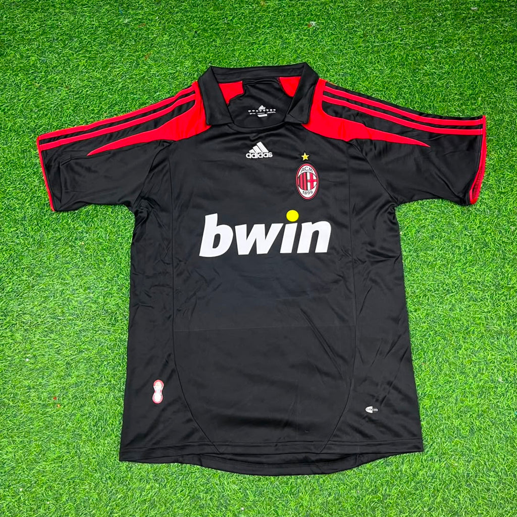 Paolo Maldini AC Milan 2007-2008 Black Retro Third Football Jersey – Front View