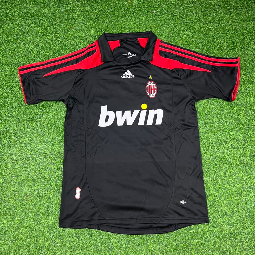Paolo Maldini AC Milan 2007-2008 Black Retro Third Football Jersey – Front View