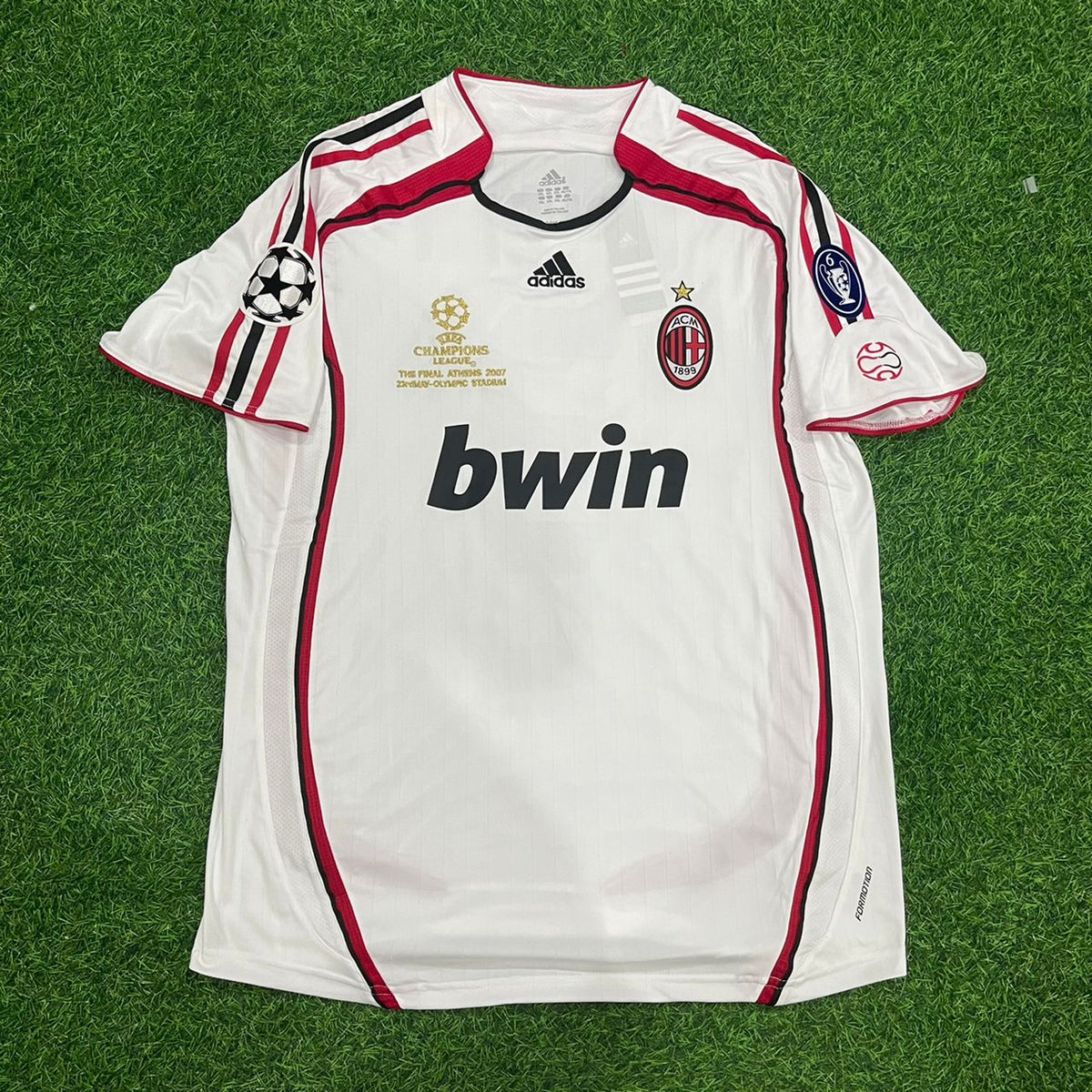 Paolo Maldini Milan 2007 Final Athene Champions League Final White Retro Football Jersey – Front View