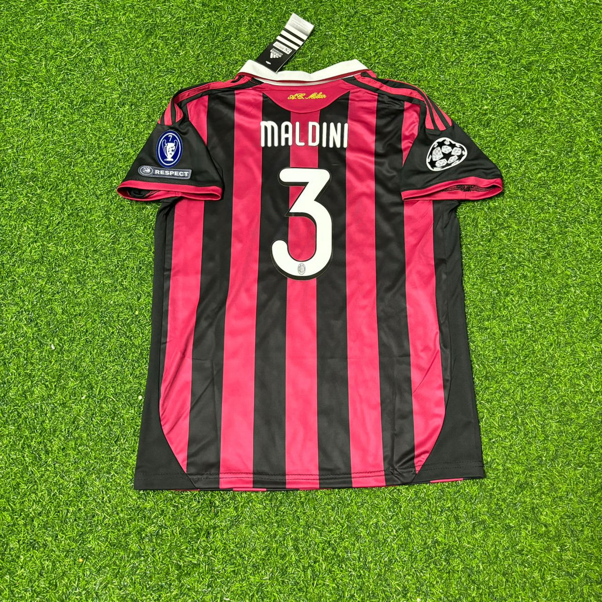 2008/09 Paolo Maldini AC Milan Final Season Home Retro Football Jersey – Detailed View