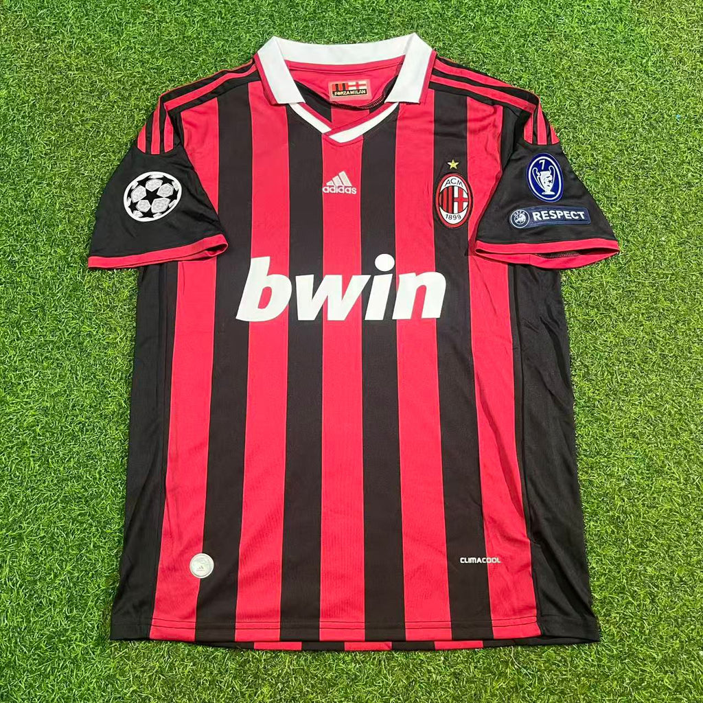 2008/09 Paolo Maldini AC Milan Final Season Home Retro Football Jersey – Front View