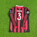 2008/09 Paolo Maldini AC Milan Final Season Long Sleeve Home Retro Football Jersey – Back View
