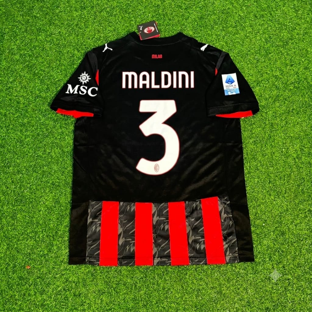 Paolo Maldini AC Milan Football Retro Legend Jersey – Back View