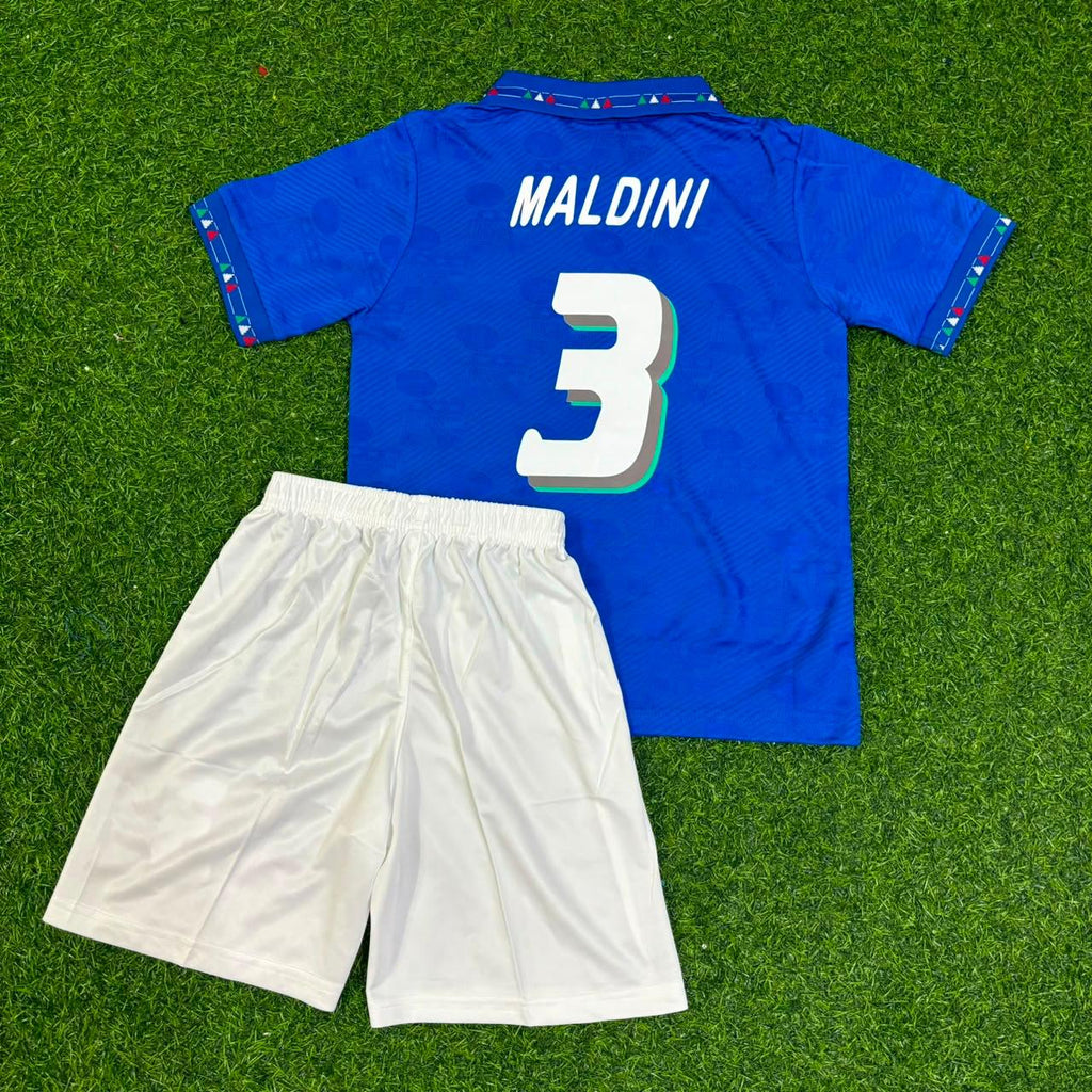 Paolo Maldini 1994 World Cup Italy KIDS Retro Jersey – Back View