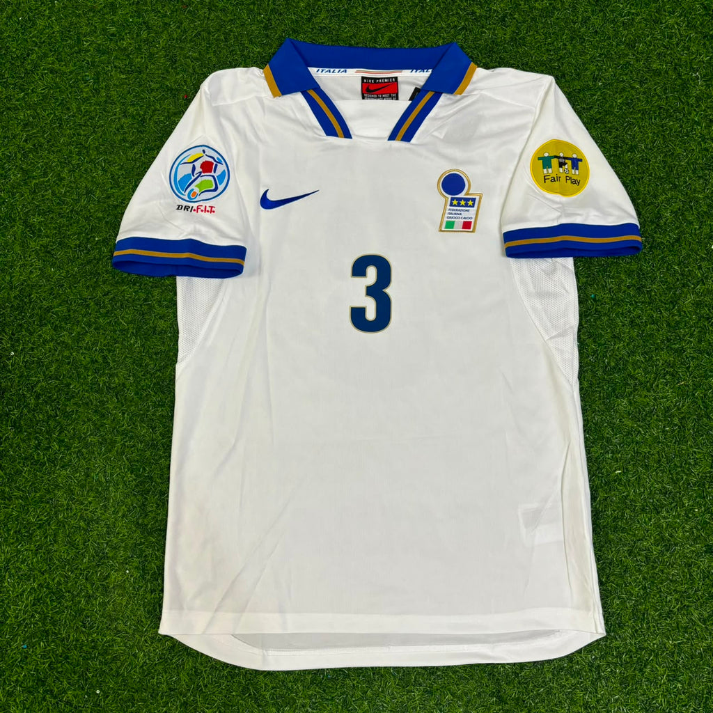 Paolo Maldini Italy EURO 1996 White Retro Jersey – Front View