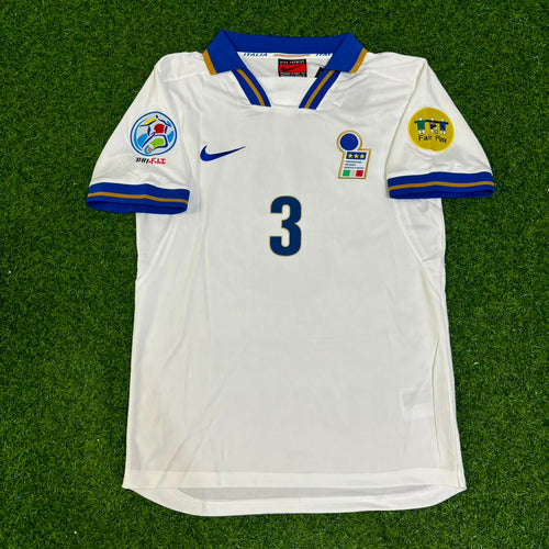 1996 Italy EURO White Retro Jersey – Paolo Maldini – Front View