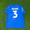 Italy 2002 World Cup Home Retro Jersey – Paolo Maldini #3 – Back View