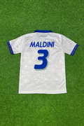 Italy 1994 World Cup White Retro Football Jersey – Paolo Maldini – Back View