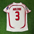 Paolo Maldini Milan 2007 Final Athene Champions League Final White Retro Jersey – Back View