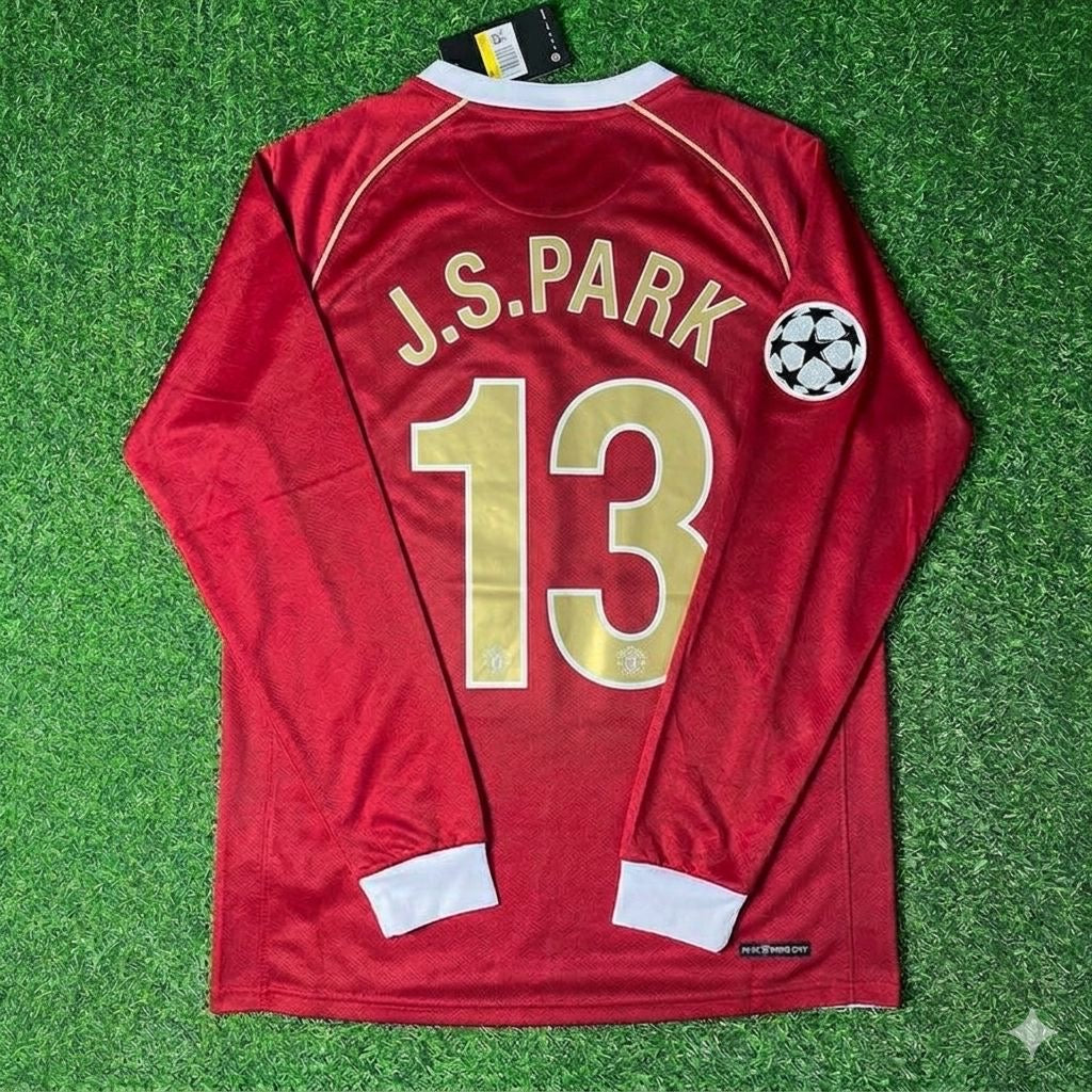 Manchester United 2006 2007 Red Golden Jersey – Park Ji-sung #13 – Back View