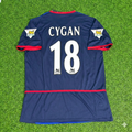 2002/04 Pascal Cygan 18- Arsenal Black Blue o2 Retro Football Jersey – Back View