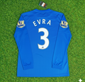 Manchester United 2008 Blue EPL Patch Retro Long Sleeve Football Jersey – Patrice Evra – Back View