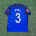 France Euro 2016 Home Retro Football Jersey – Patrice Evra #3 – Back View