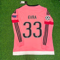 Juventus Pink Retro 2015-2016 Pink Jersey – Patrice Evra – Back View