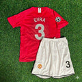 Manchester United 2008 Final Kids Children Home Football Jersey – Patrice Evra #3 – Back View