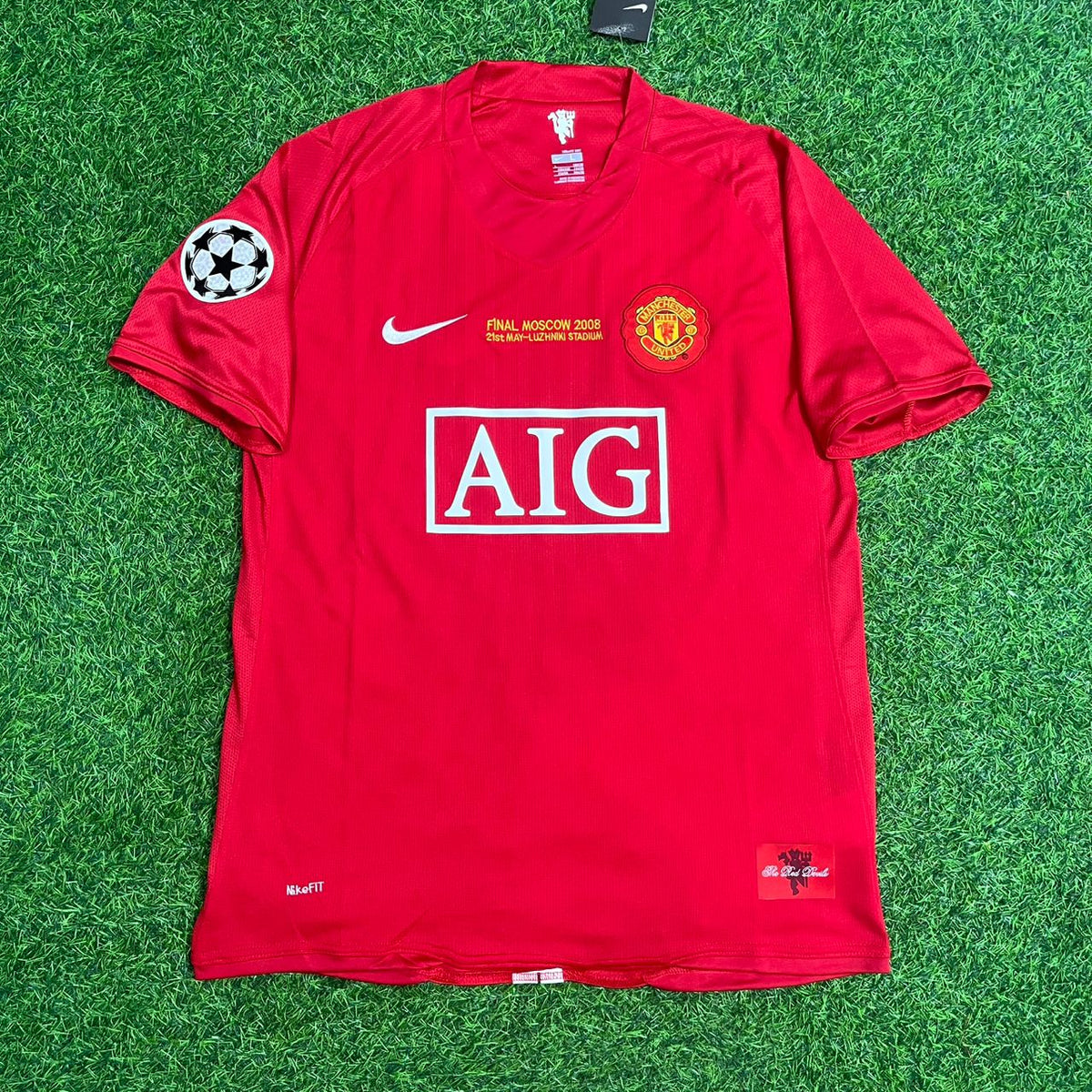 Patrice Evra Manchester United 2008 Champions League Final Retro Football Jersey – Front View