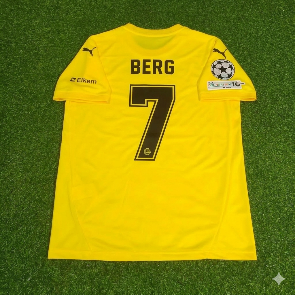 Patrick Berg #7 Bodø/Glimt 2026 New Season Champions League Yellow Jersey – Back View