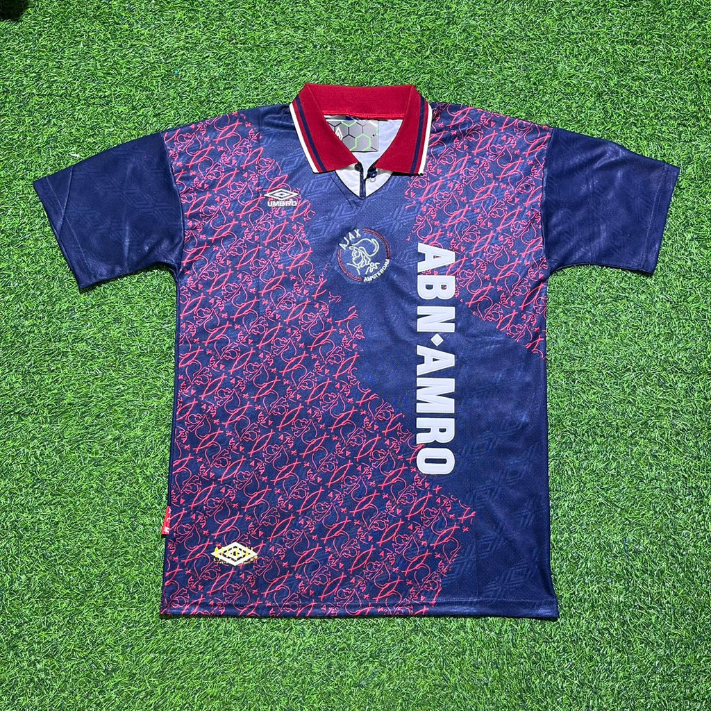 1994 Marc Overmars #11 Ajax 1995 Away Retro Football Jersey – Front View