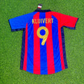 Patrick Kluivert 9 – Barcelona 2001/2002 Home Retro Kit Jersey – Back View