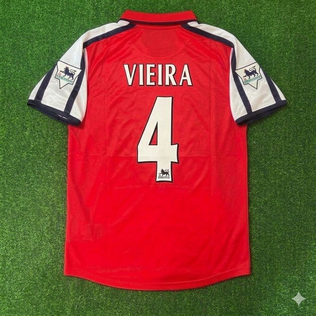Arsenal 1999/02 Red White Retro Jersey – Patrick Vieira #4 – Back View