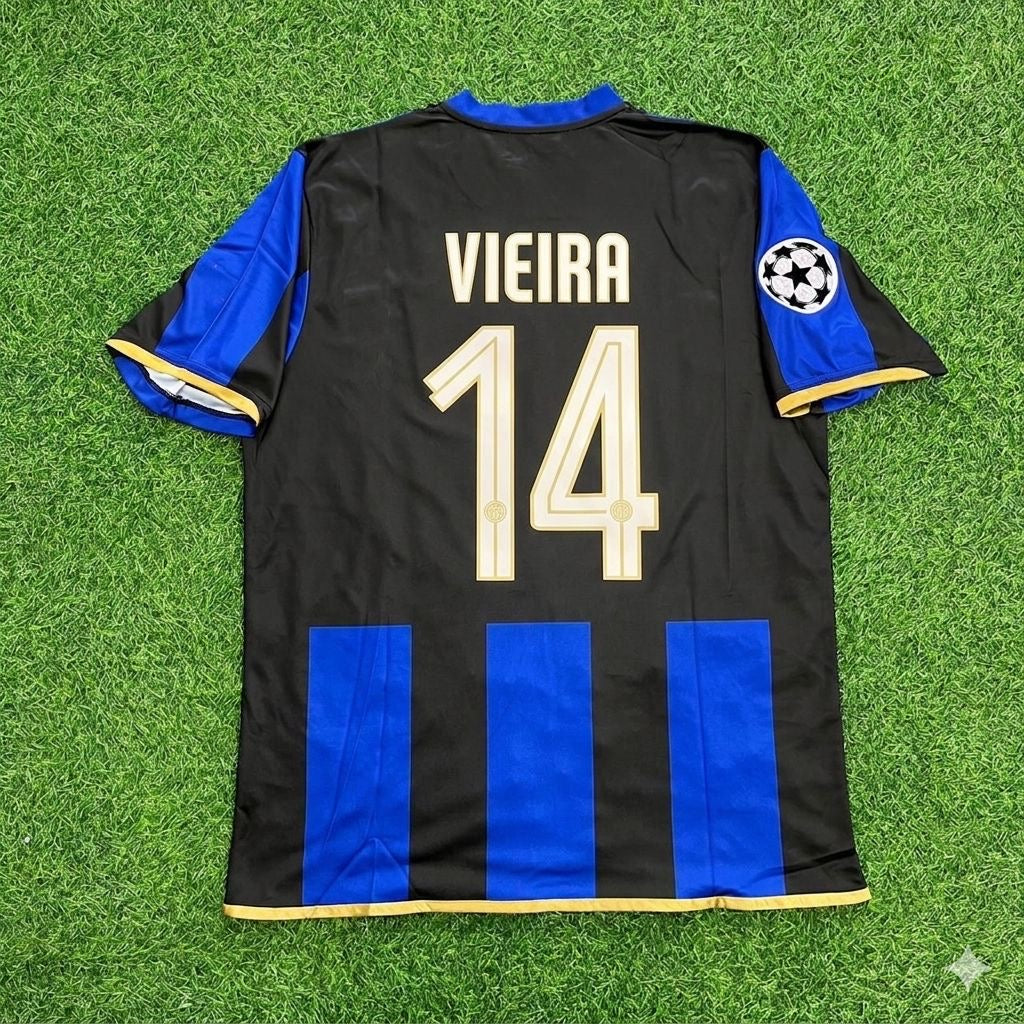 Inter Milan 2008-09 Retro Football Jersey – Patrick Vieira #14 – Back View