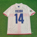 Patrick Vieira #14 Inter 2007- 2008 Season Away White Red Retro Jersey – Back View