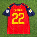 Pau Cubarsi #22 Spain Two Star 2026 World Cup Champions Home Jersey – Back View
