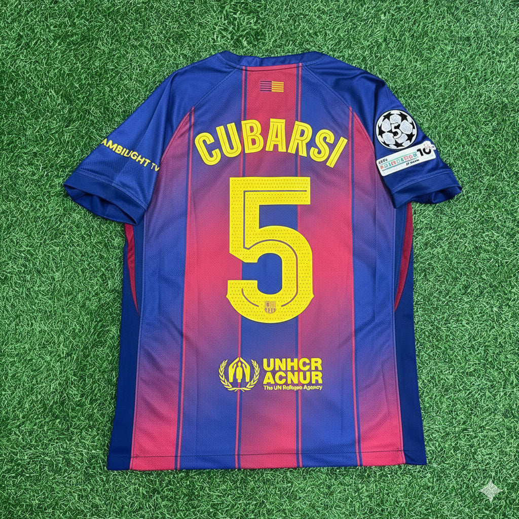 Barcelona 2025/2026 Season Kit Jersey – Pau Cubarsí – Back View