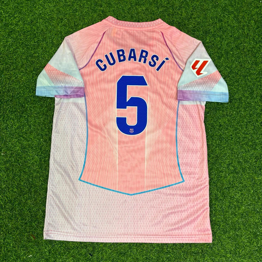 Barcelona Home Pink New Season 2026 Jersey – Pau Cubarsi – Back View