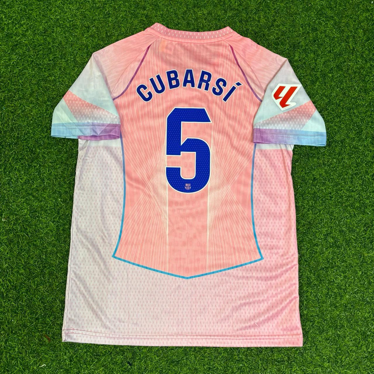 Barcelona Home Pink New Season 2026 Jersey – Pau Cubarsi – Back View