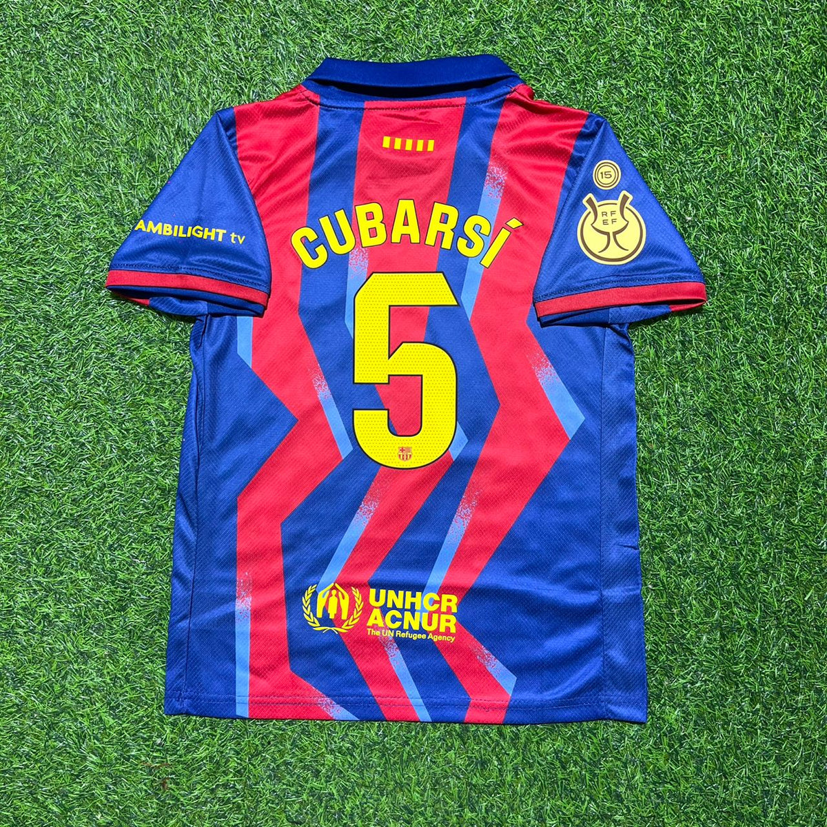 Barcelona 2026 Supercopa de Espana Football Jersey – Pau Cubarsi – Back View