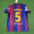 Pau Cubarsi #5 Barcelona 2027 New Season Champions League Patch Home Jersey – Back View