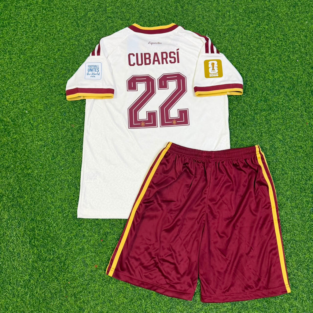 Pau Cubarsi Spain 2026 World Cup Kids Football Jersey – Back View