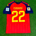 Spain 2026 World Cup Home Football Jersey – Pau Cubarsi #22 – Back View