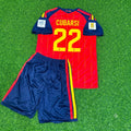 Pau Cubarsi #22 Spain 2026 World Cup Kids Football Jersey – Back View