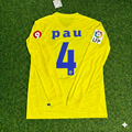 2008/09 Pau Torres 4 Villarreal CF Long Sleeve Retro Football Jersey – Back View
