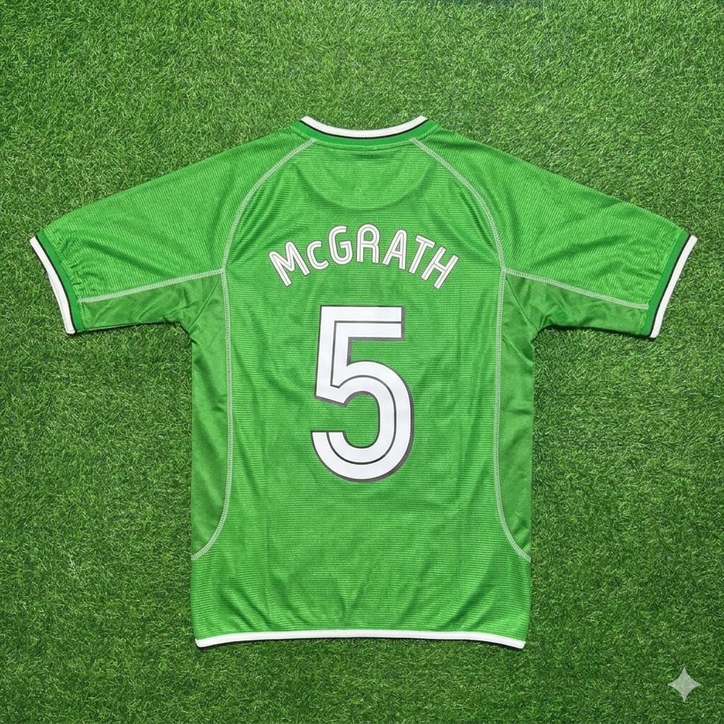 Ireland Retro Green Football Jersey – Paul McGrath – Back View