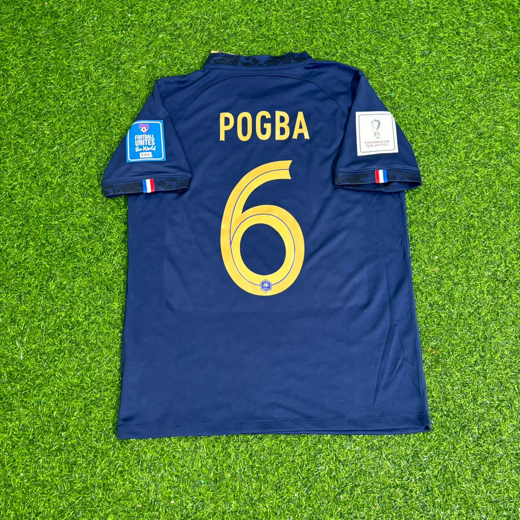 2022 France World Cup Paul Pogba Final Retro Football Jersey – Back View