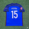 France Euro 2016 Home Retro Football Jersey – Paul Pogba #15 – Back View