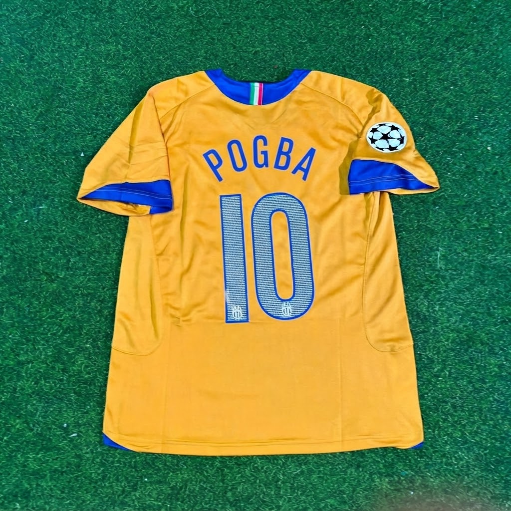 Paul Pogba #10 Juventus Yellow Third Retro Football Jersey – Back View