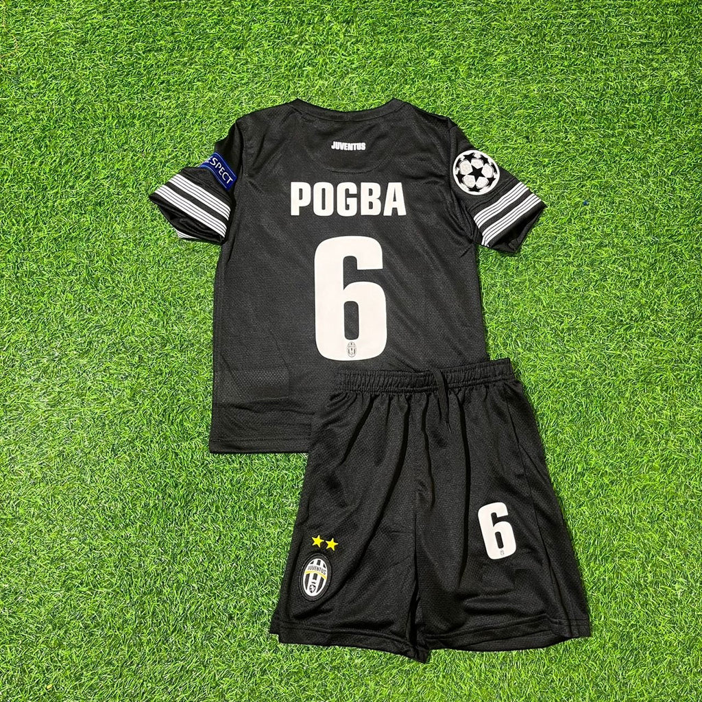Juventus 2012–2013 Kids Black Retro Football Jersey – Paul Pogba – Back View