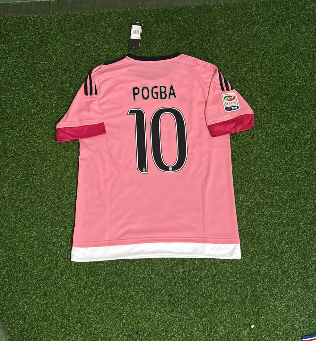 Paul Pogba Juventus 2015/16 Pink Retro Football Jersey – Back View